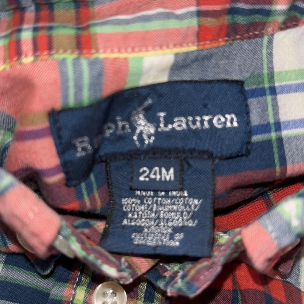 Ralph Lauren 24M Plaid Button Down preppy plaid 24 month Ralph Lauren Yellow